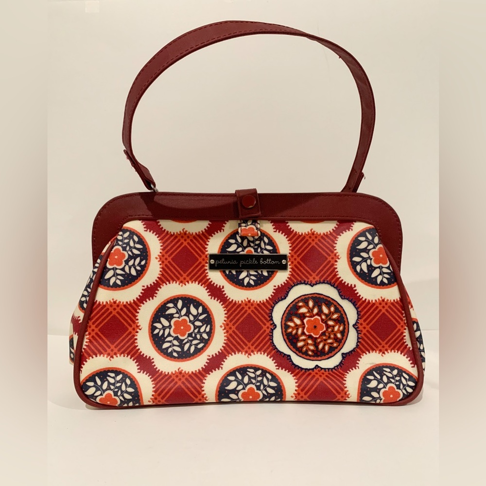 Petunia Pickle Bottom Red Satchel Handbag